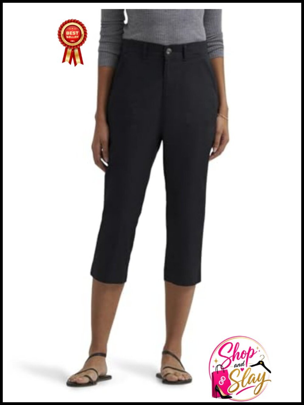 Women's Relaxed Fit Stretch Utility Capri Pants Cropped Casual
